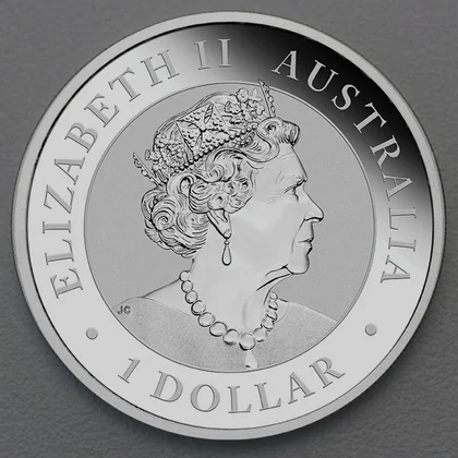 Kopfseite Australian Nugget 2019 Silberunze